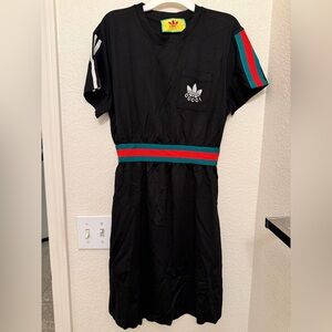 Adidas Black Dress with Red and Green Stripes